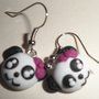 orecchini in fimo panda