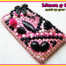 Cover Iphone 3 kawaii brillante cellulare decoden rosa nero phone apple