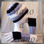 Set Cappello & Scaldamani - rigone bianco grigio nero