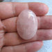 Cabochon quarzo rosa pietra preziosa ovale misura 35 x 25 cad.