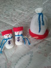 Cappello e scarpine a pupazzo di neve