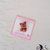 Card Art segnaposto battesimo bimba orsetto etichetta quadrata smerlata rosa