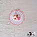 Card Art segnaposto battesimo comunione bimba angioletto etichetta tonda smerlata Rosa 6 cm 