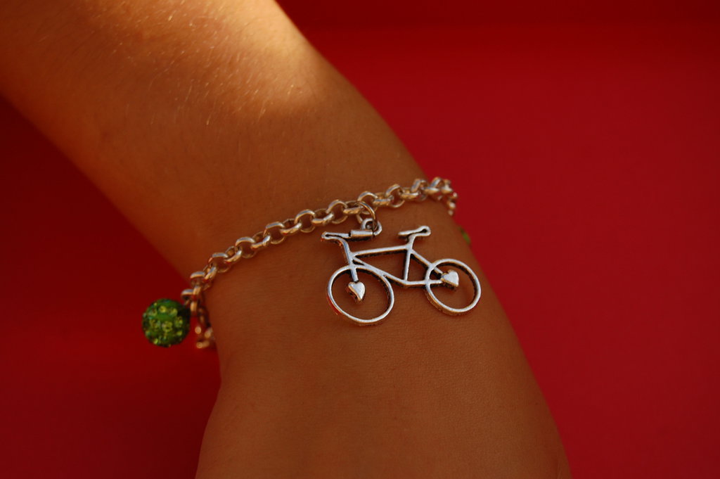 Miniblings Orecchini A Forma Di Bicicletta Con Cuore - Argento - Gioielli Artigianali Dalla Germania