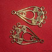Basi per orecchini spiralette argento tibetano dorato