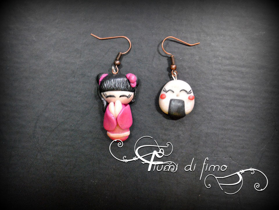 Orecchini Pendenti Acrilici NEWEI A Forma Di Bambola Kimono – Stile Giapponese Anime, Regalo Per Ragazze