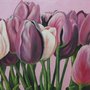 quadro dipinto ad olio raffigurante dei  tulipani