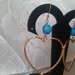 Orecchini pendenti a cuore color rame con mezzo cristallo turchese