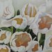 quadro dipinto ad olio raffigurante dei  tulipani bianchi 