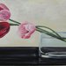 quadro dipinto ad olio raffigurante un vaso con fiori 
