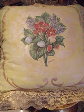 cuscino dipinto a mano 