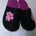 PANTOFOLE 36/37  FELTRO NERO/VIOLA  ZAMPA CHARMS FATTO A MANO IDEA REGALO 