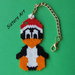 Ciondolo "Pinguino natalizio" realizzato con perline delica