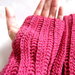 Completino coordinato "pink power" con scaldacollo + guantini senza dita da donna [misura S - M] pura lana merinos - SPEDIZIONE GRATIS