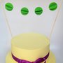 Cake topper con cerchi verdi, 3D