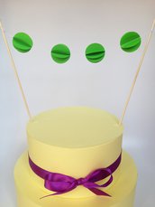Cake topper con cerchi verdi, 3D