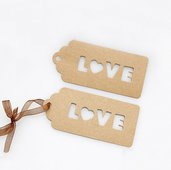 Tags "Love" in carta Kraft Stile Rustic Chic