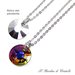 Collana pendente Swarovski Sole Vulcano multicolore in acciaio fatta a mano - Calendula