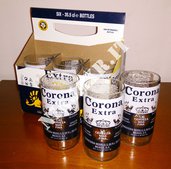 Confezione 6 Bicchieri Tumbler Highball Birra Corona con Portabicchieri