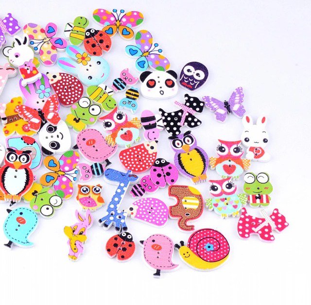 Bottoni In Legno Vintage | 100 Pezzi 25mm | Con 2 Fori | Per Cucito E Fai-Da-Te | Modelli Misti - Foto 8