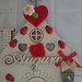 Decorazioni.Addobbi Natale in legno con gessetti cuore  fiori coccinelle