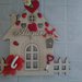 Decorazioni.Addobbi Natale in legno con gessetti cuore  fiori coccinelle