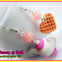 Cute tea pot and heart biscuit earrings alice in wonderland polimer clay tea party