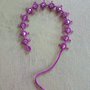 Braccialetto in pizzo chiacchierino Violet/Pink Dark con Swarovski BS1VPDC