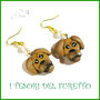 Orecchini  Natale * Golden retriever " clip Fimo cernit Kawaii idea regalo bambina ragazza donna