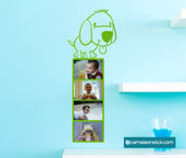 Portafoto cane - adesivo murale per bambini - cornice portafotografie - sticker da parete cameretta