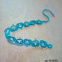 Braccialetto in pizzo chiacchierino Ocean Turquoise Light con perline BP3OTLC