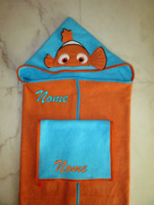 Set accappatoio a mantello Alla ricerca di Nemo + asciugamano mani/viso personalizzato