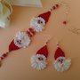 Parure bracciale e orecchini uncinetto pizzo  Babbo Natale idea regalo bambina ragazza