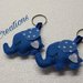 Elefantino portafortuna portachiavi, azzurro