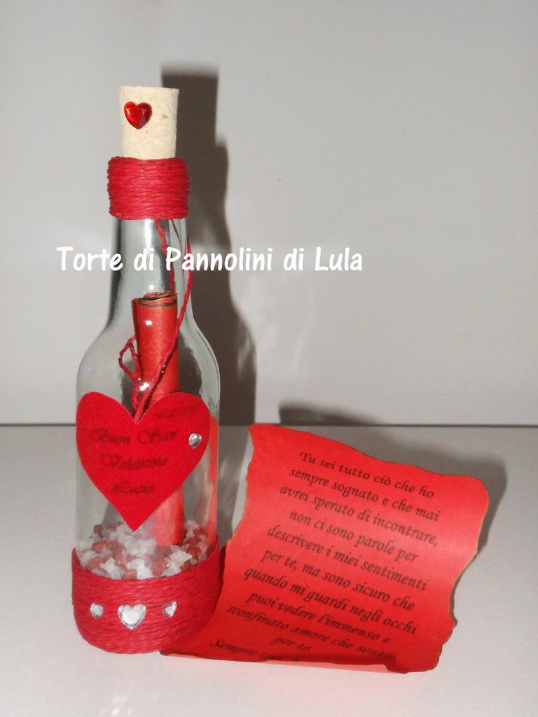 messaggio su carta in bottiglia da 11 cm Global Messaggio in bottiglia perfetto per San Valentino 
