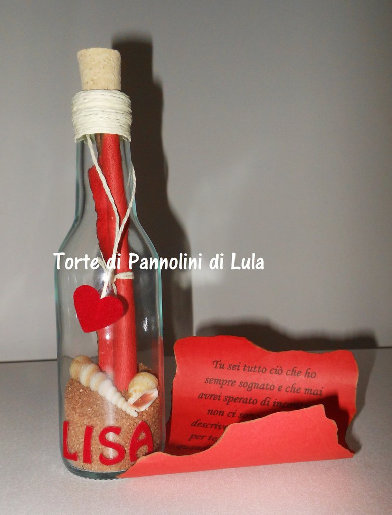 Bottiglia con messaggio amore San Valentino personalizzata idea regalo  ragazza