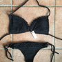 PREZZO CON FODERA bikini NERO modello'**ricami**uncinetto costume donna