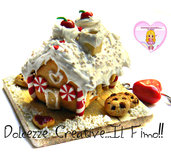☃ Natale In Dolcezze 2016 ☃ Ginger House - Casetta di marzapane in fimo e cernit con cookie biscotti a cuore - pastl