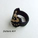 Anello cuore "Oro Nero" realizzato con perline Miyuki delica