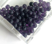 20 Perle di vetro viola opaco 6 mm PRL316