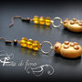 orecchini fimo| orecchini coccinella| orecchini portafortuna| orecchini pendenti| orecchini perline| polymerclay earrings|gioielli fimo| 