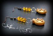 orecchini fimo| orecchini coccinella| orecchini portafortuna| orecchini pendenti| orecchini perline| polymerclay earrings|gioielli fimo| 