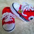 SCARPETTE  NEONATO A UNCINETTO 3-6 mesi CONVERSE ALL STAR ROSSE 