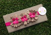 Fascia elastica per capelli in tono rosa, fucsia e corda by Little Rose Handmade