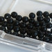 20 Perle di vetro opaco nero 6 mm PRL323