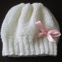Cappellino neonato-fatto a mano-100% lana merino- regalo-nascita - Confezionato