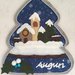 Natale - Albero decorato con paesaggio innevato e scritta Auguri