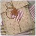 Set tovagliette patchwork in cotone sui toni lilla/ecrù con tovagliolo,portatovagliolo e sacchetto 