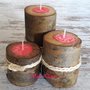 "Il legame": candela fuxia nel legno di faggio