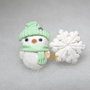 Orecchini lobo perno omino di neve fiocco pupazzo verde kawaii fimo regalo natale acciaio